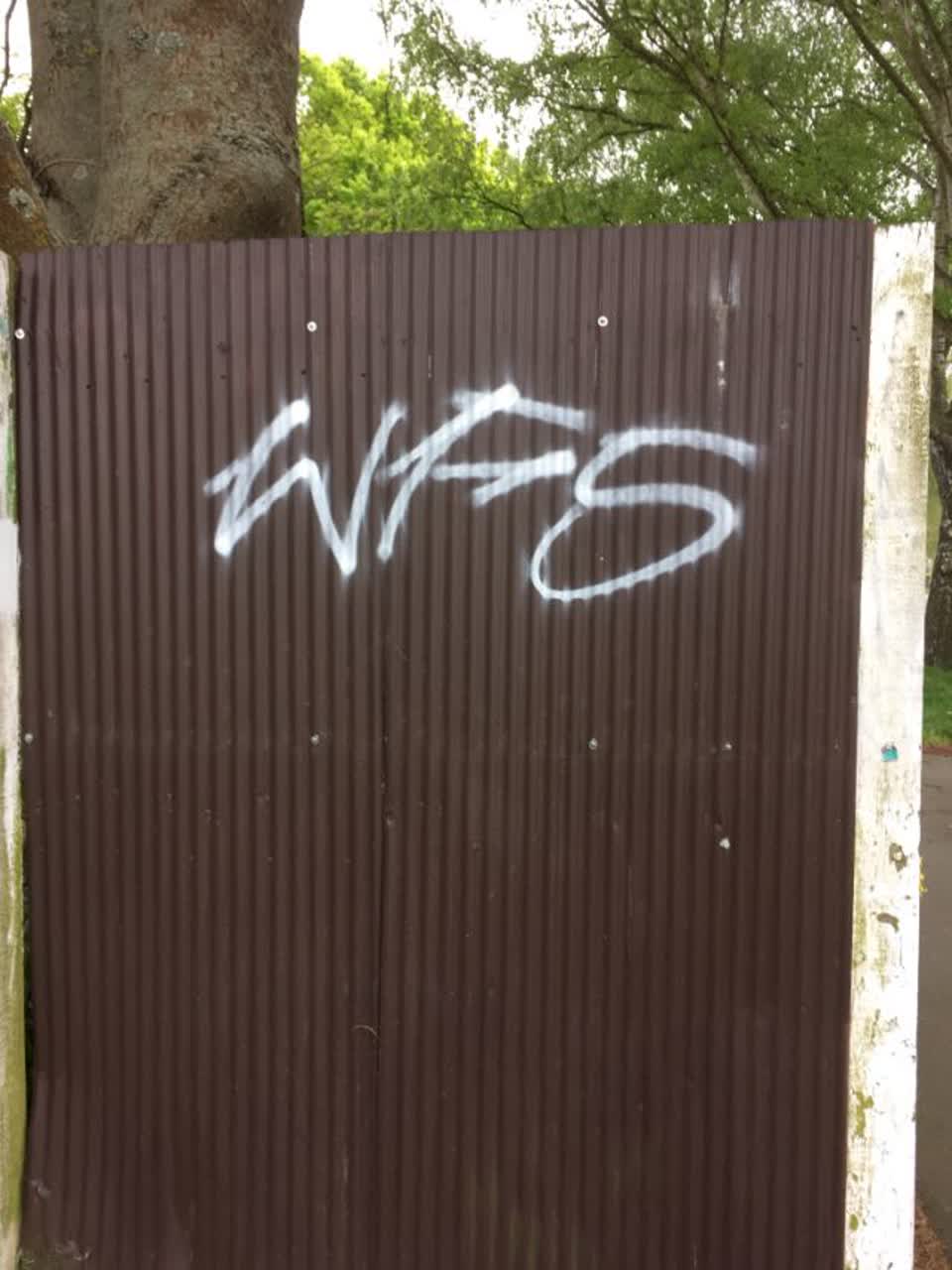 The photograph attached to this graffiti report