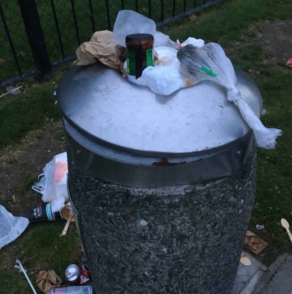 The photograph attached to this rubbish/recycling report