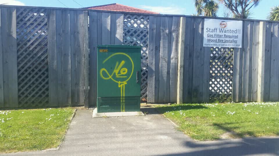 The photograph attached to this graffiti report
