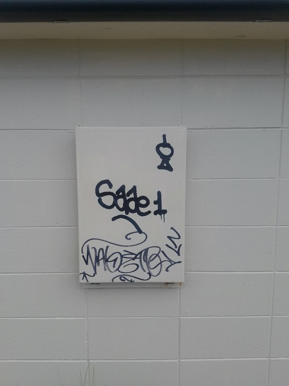 The photograph attached to this graffiti report