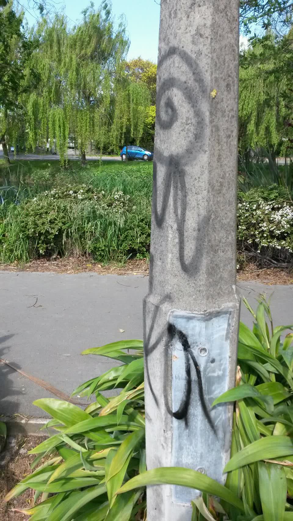 The photograph attached to this graffiti report