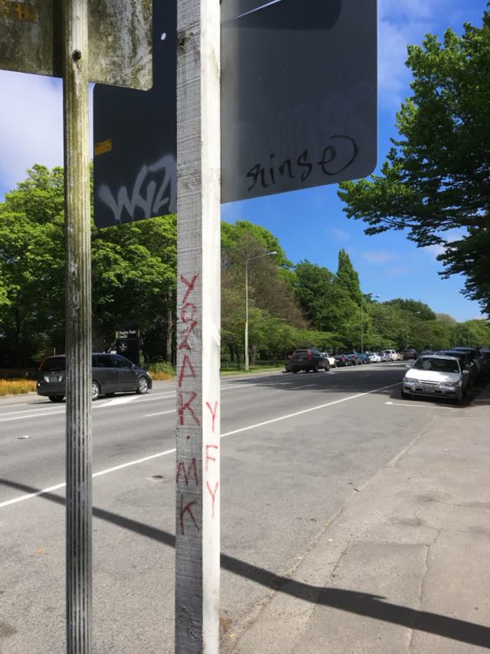 The photograph attached to this graffiti report