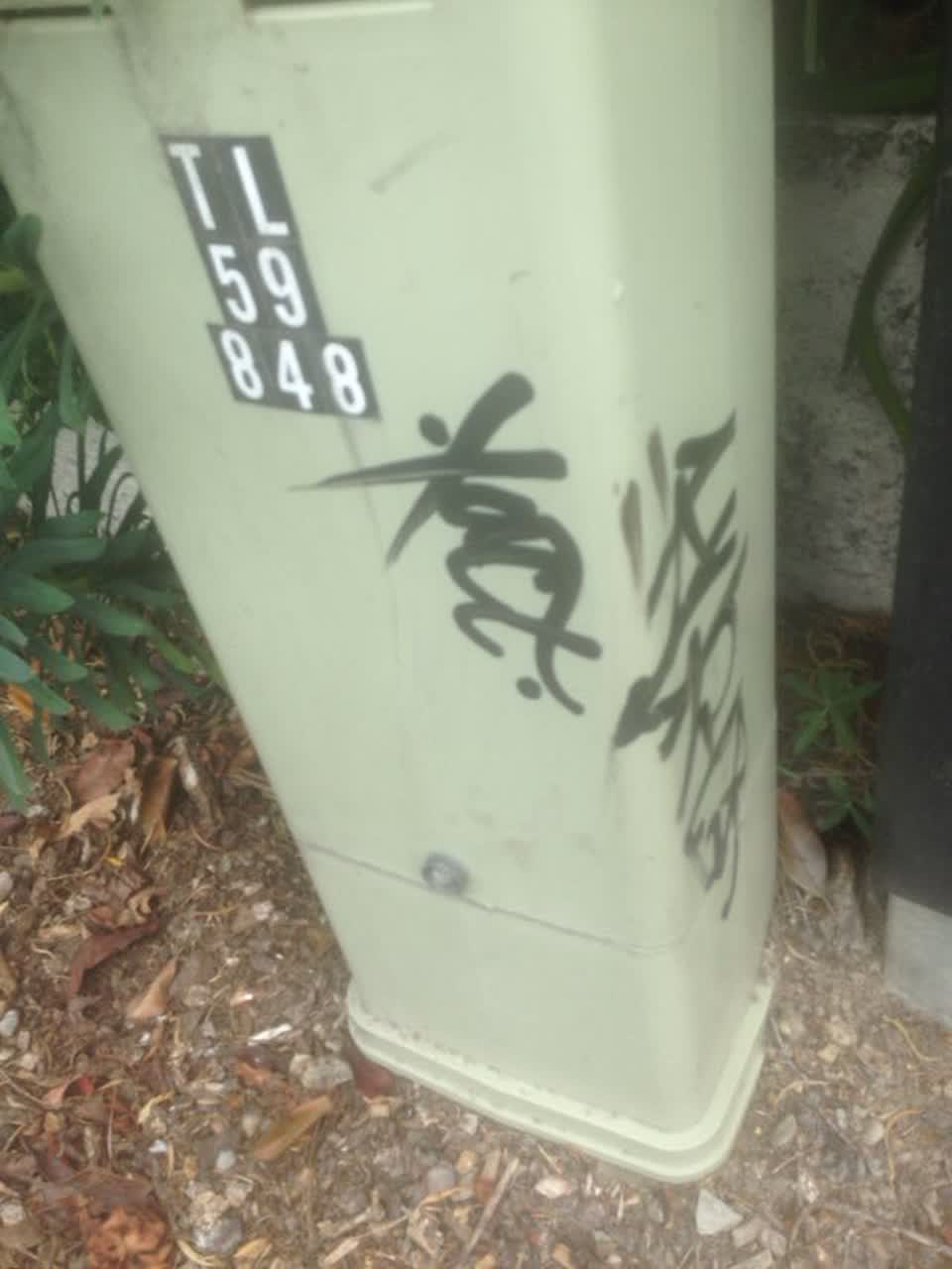 The photograph attached to this graffiti report