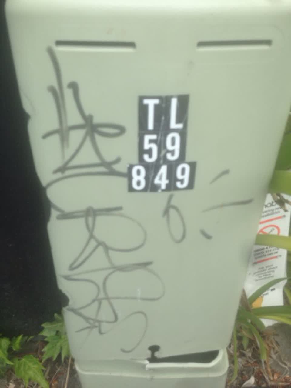 The photograph attached to this graffiti report