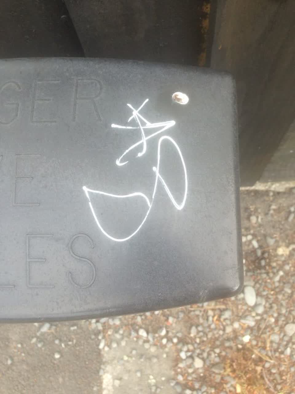 The photograph attached to this graffiti report