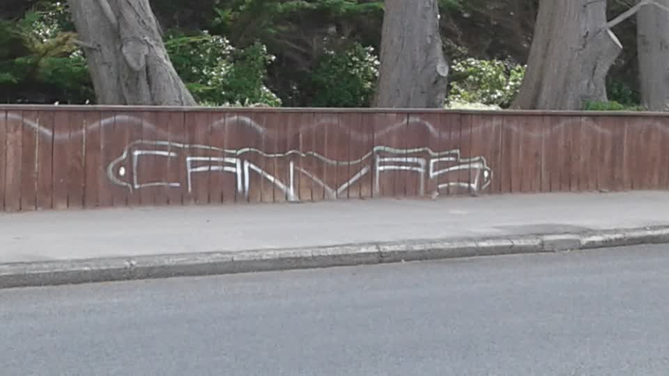The photograph attached to this graffiti report