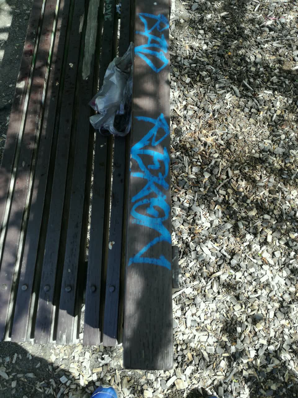 The photograph attached to this graffiti report