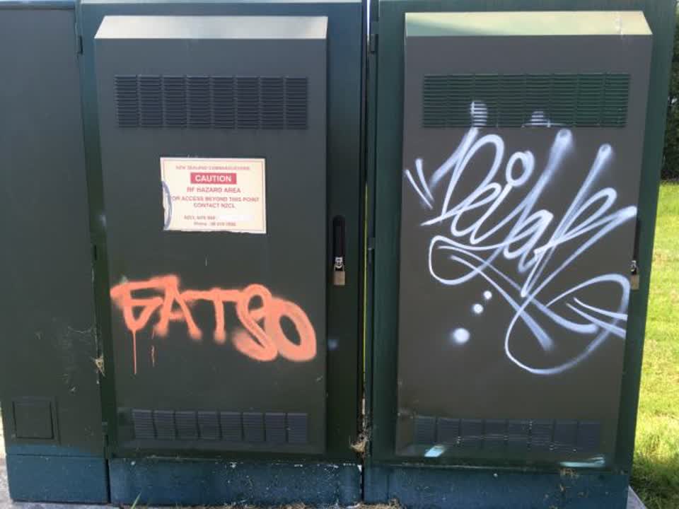 The photograph attached to this graffiti report
