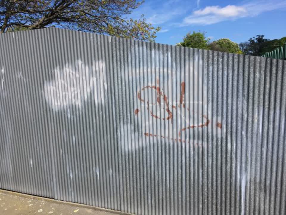 The photograph attached to this graffiti report
