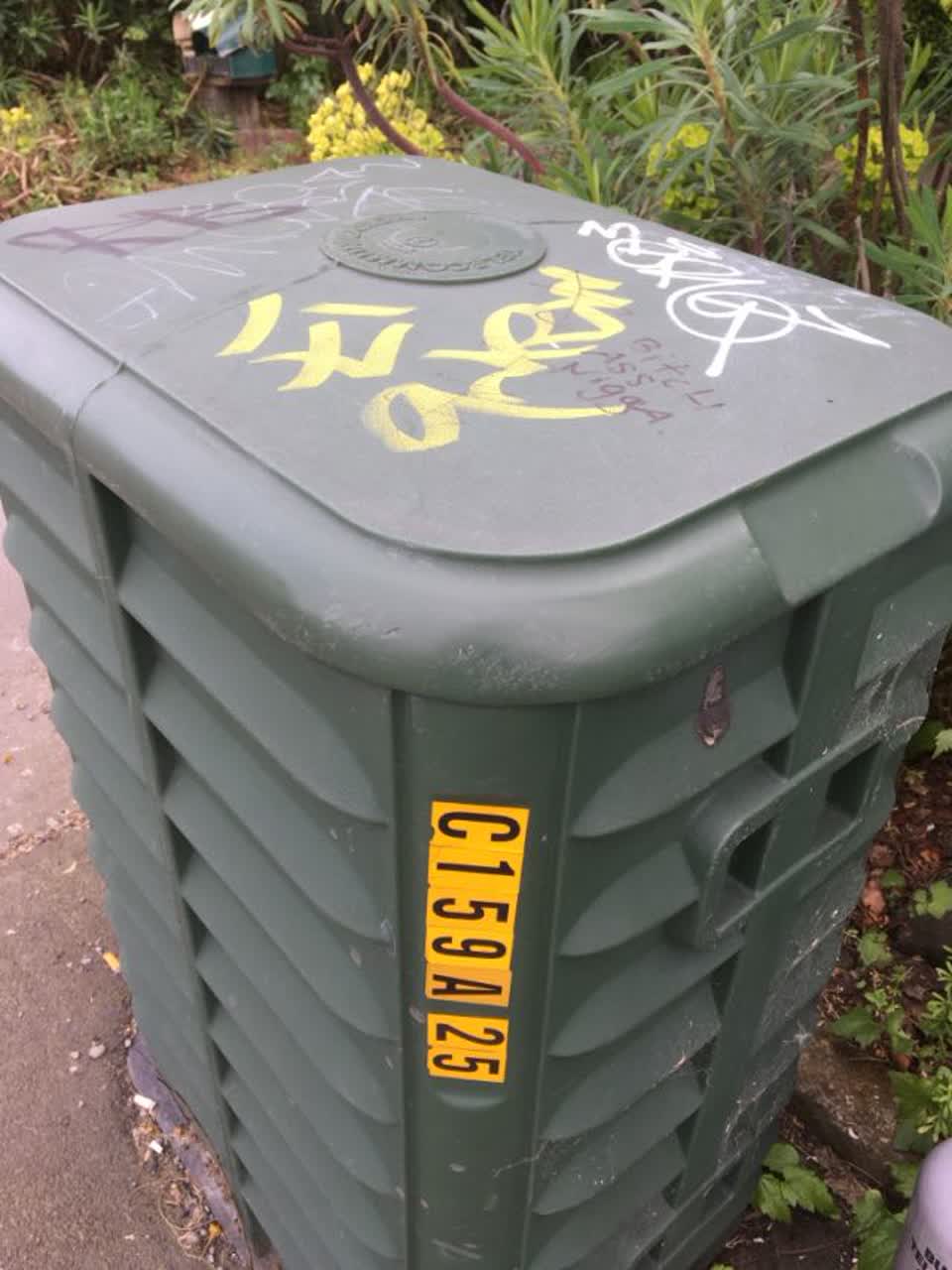 The photograph attached to this graffiti report
