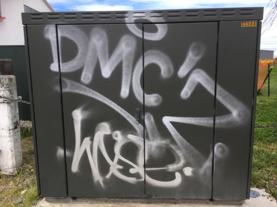 The photograph attached to this graffiti report