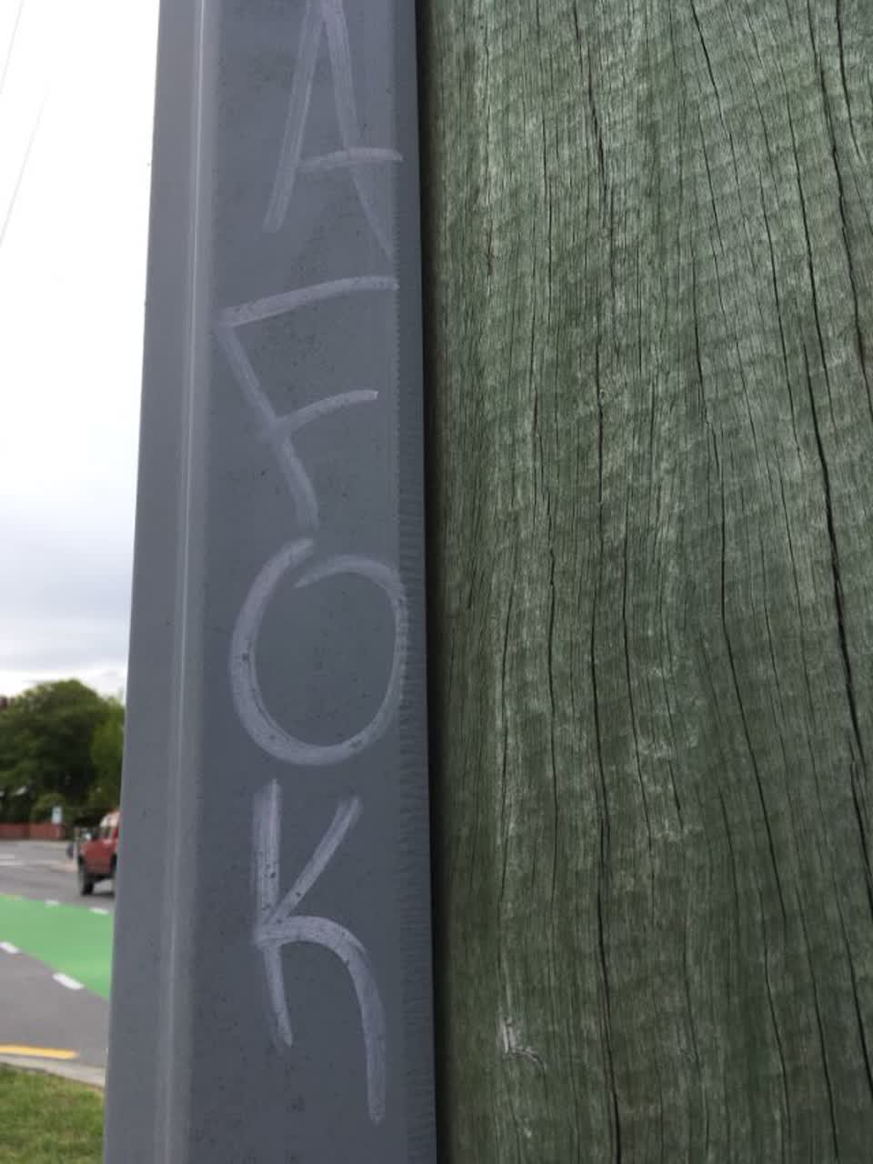 The photograph attached to this graffiti report