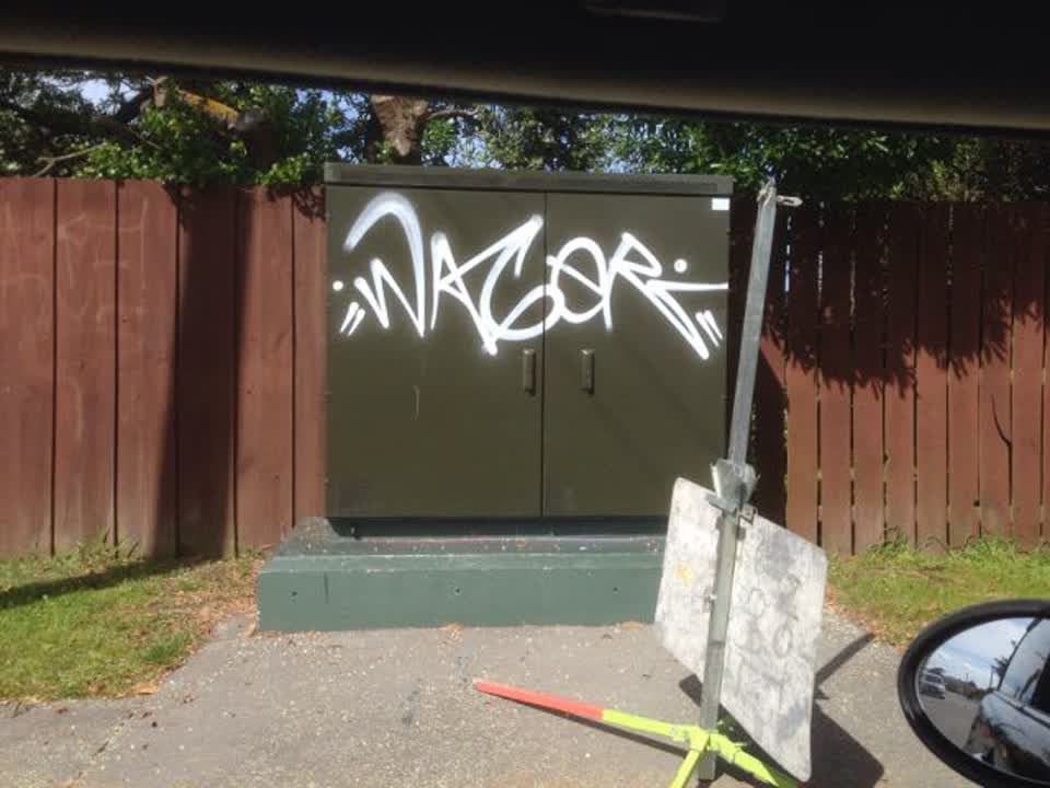 The photograph attached to this graffiti report