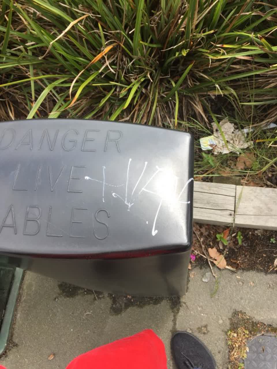 The photograph attached to this graffiti report