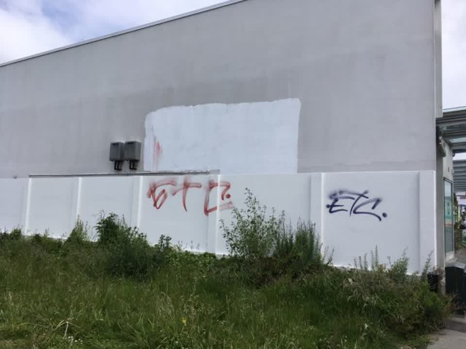 The photograph attached to this graffiti report