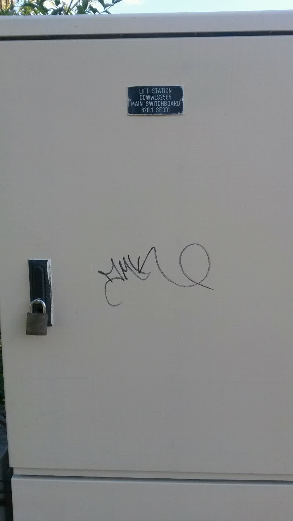 The photograph attached to this graffiti report