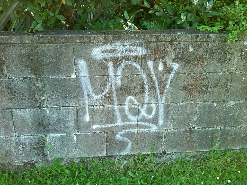The photograph attached to this graffiti report