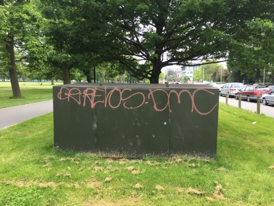 The photograph attached to this graffiti report