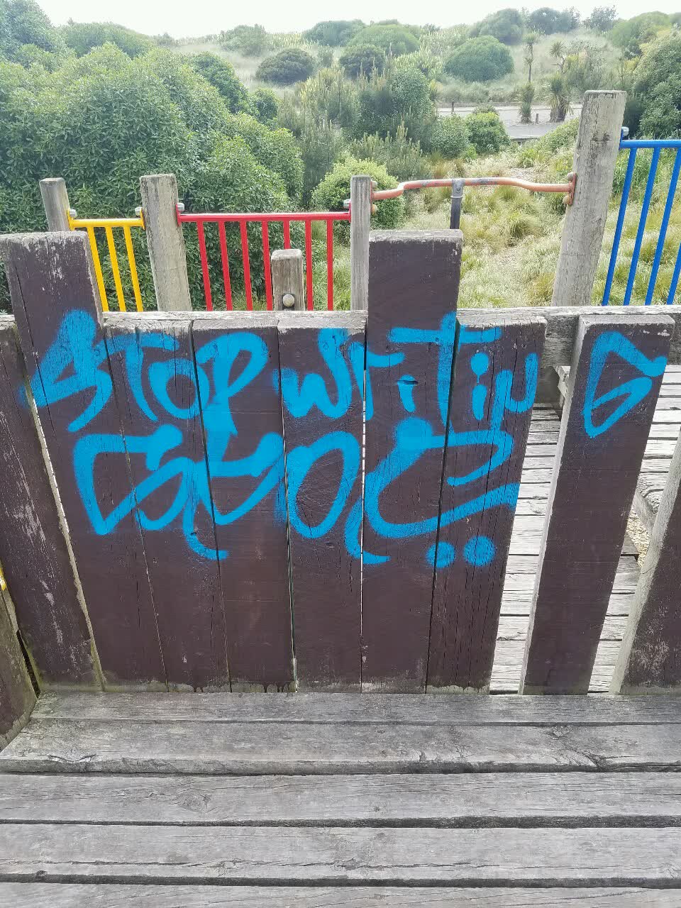 The photograph attached to this graffiti report