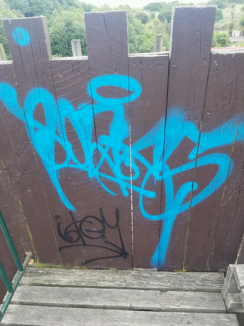 The photograph attached to this graffiti report