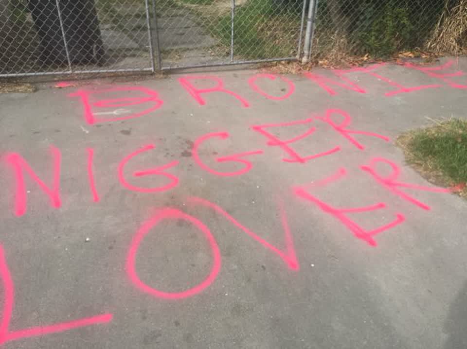 The photograph attached to this graffiti report