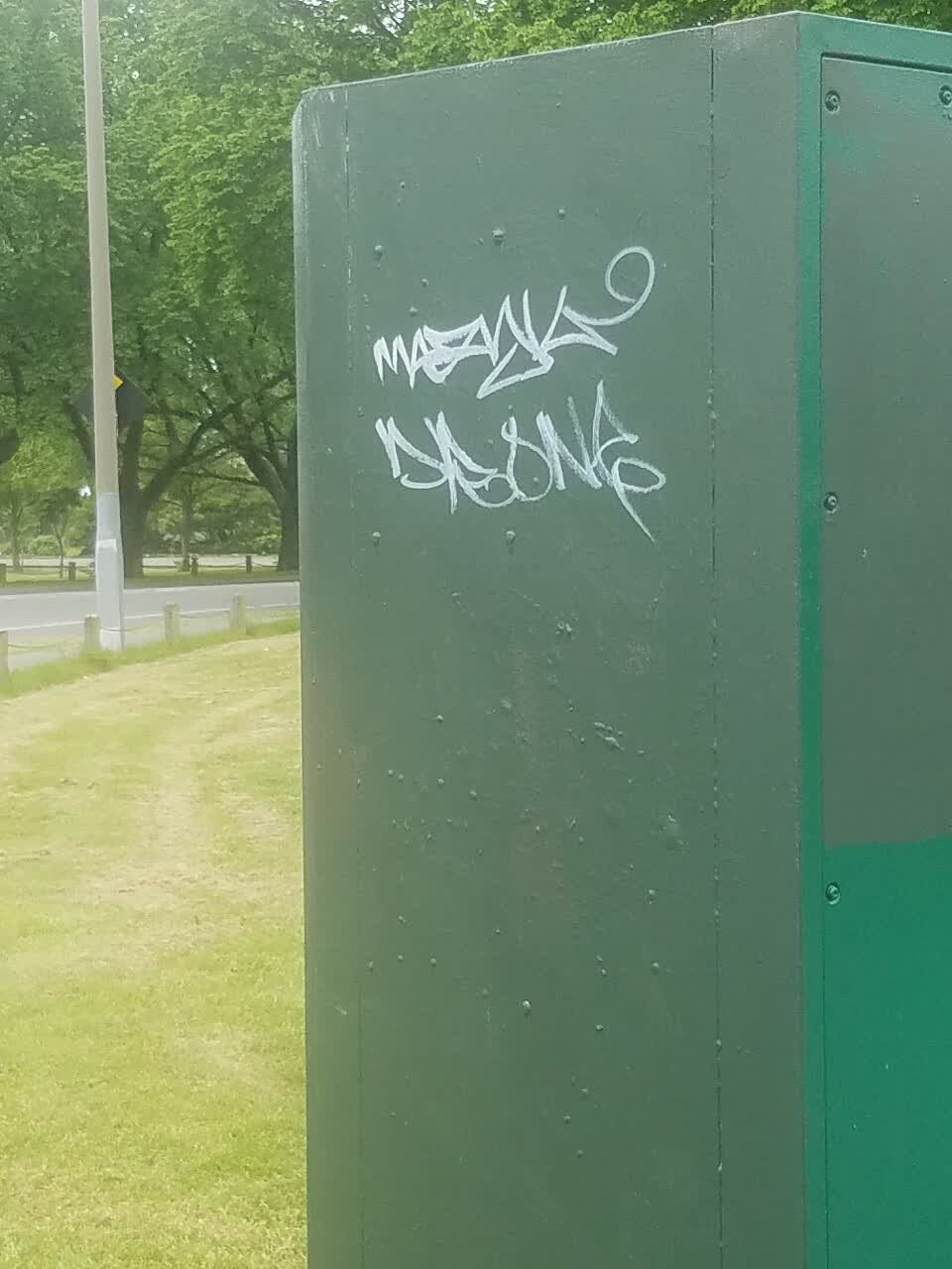 The photograph attached to this graffiti report