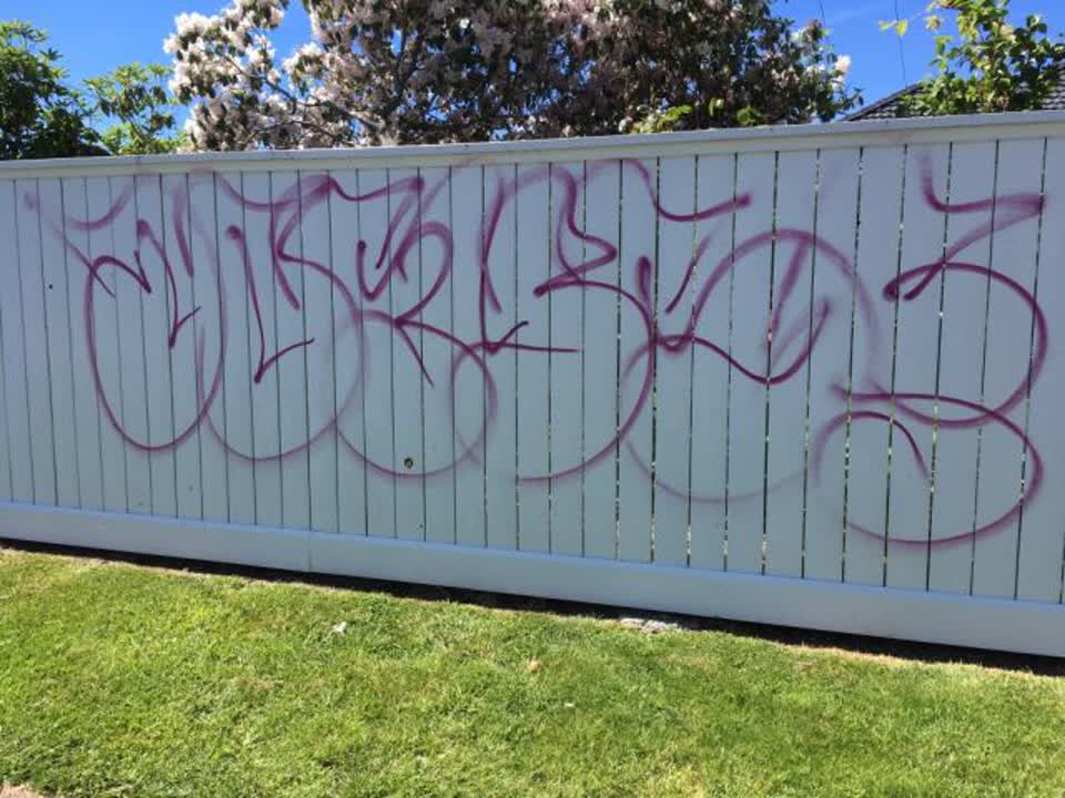 The photograph attached to this graffiti report
