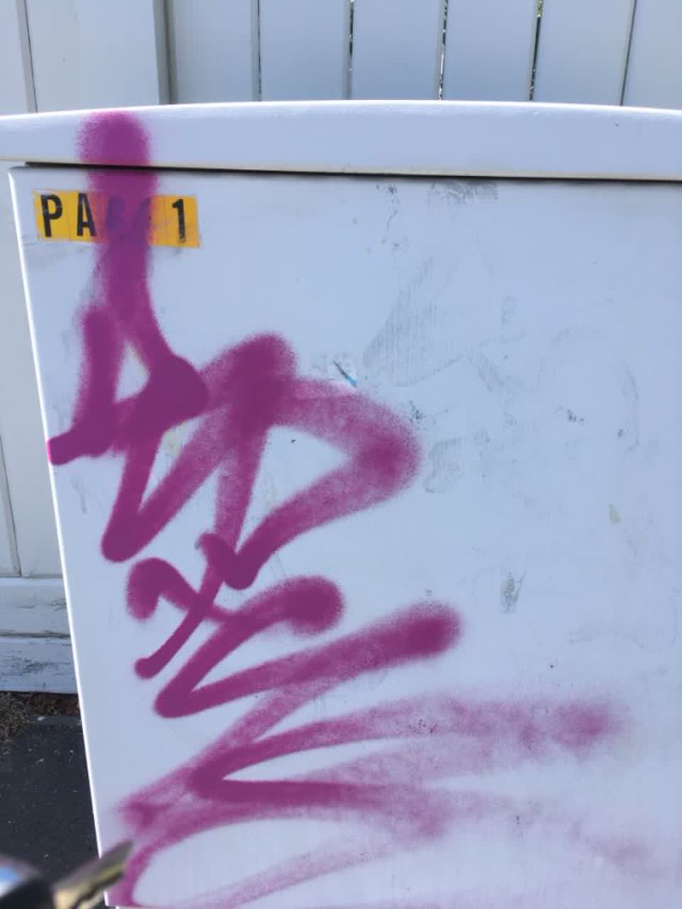 The photograph attached to this graffiti report