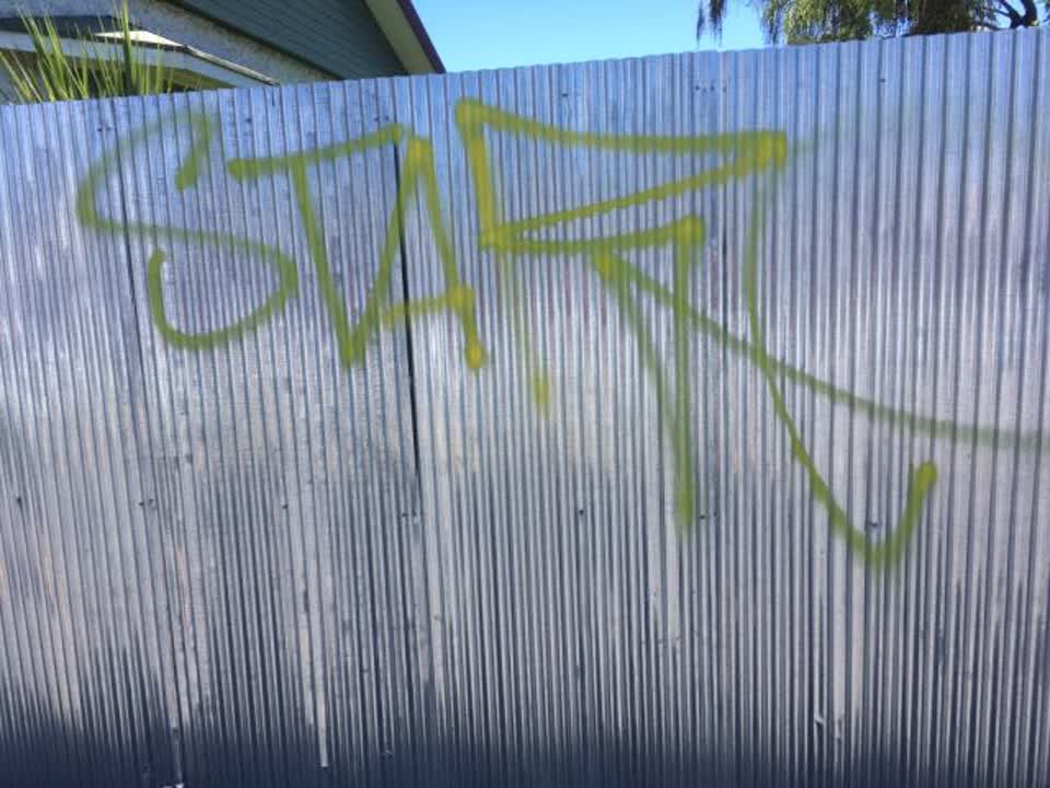 The photograph attached to this graffiti report