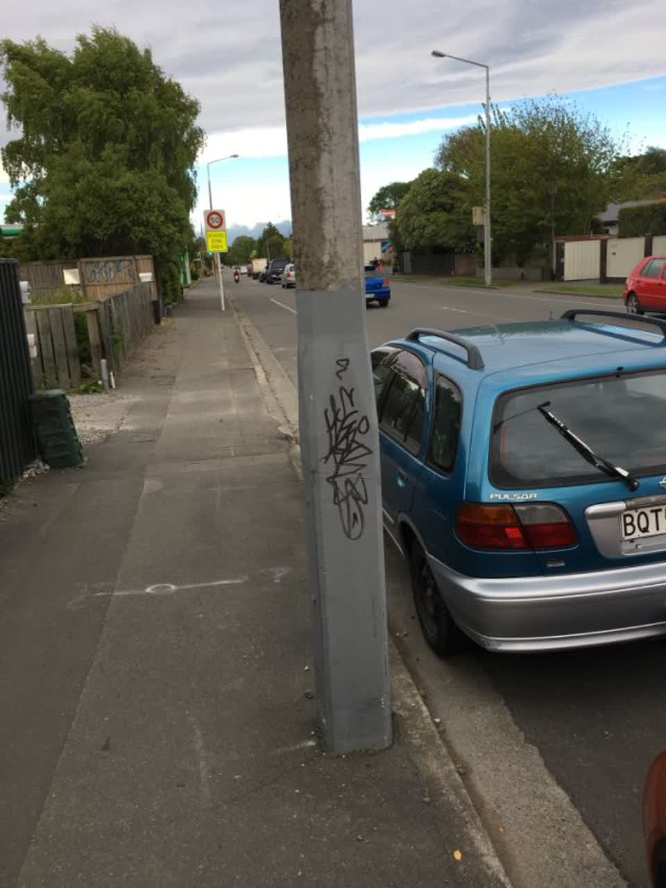 The photograph attached to this graffiti report