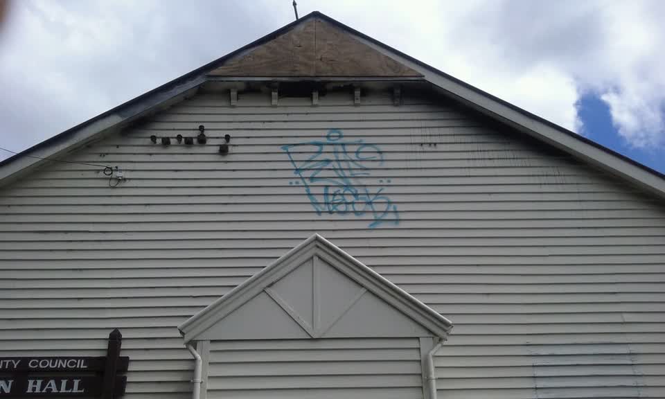 The photograph attached to this graffiti report