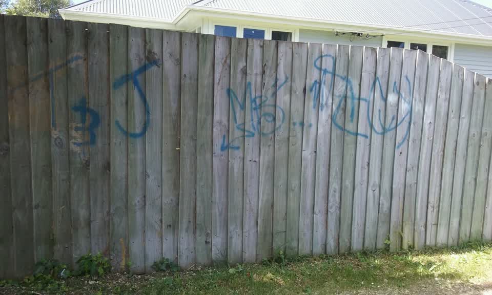 The photograph attached to this graffiti report