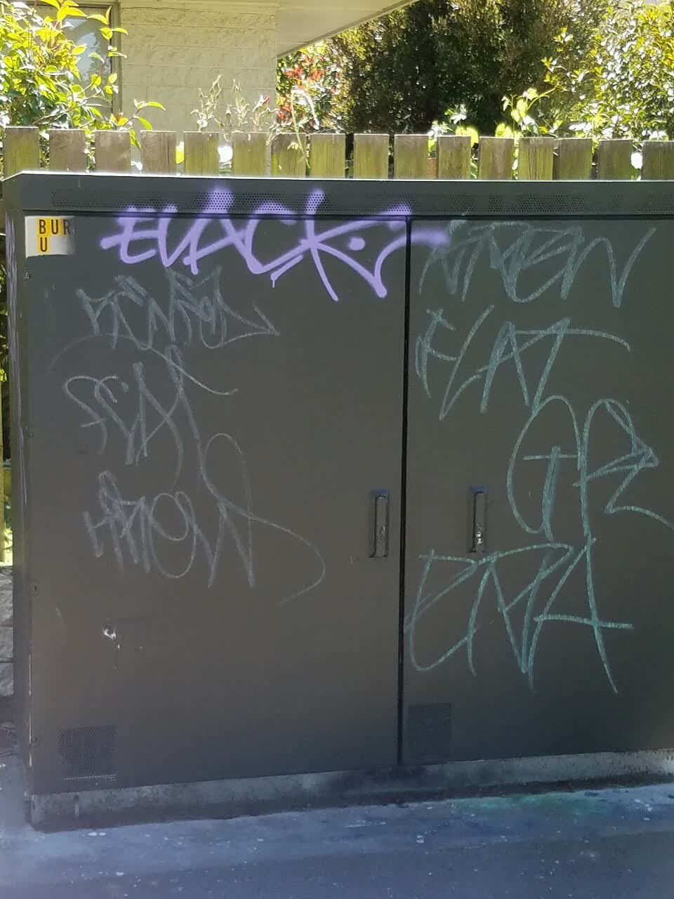 The photograph attached to this graffiti report