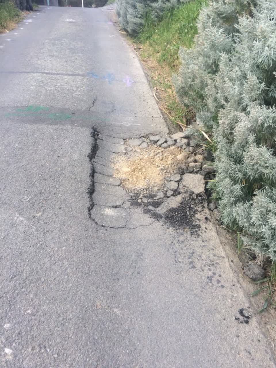 The photograph attached to this roading/streets report