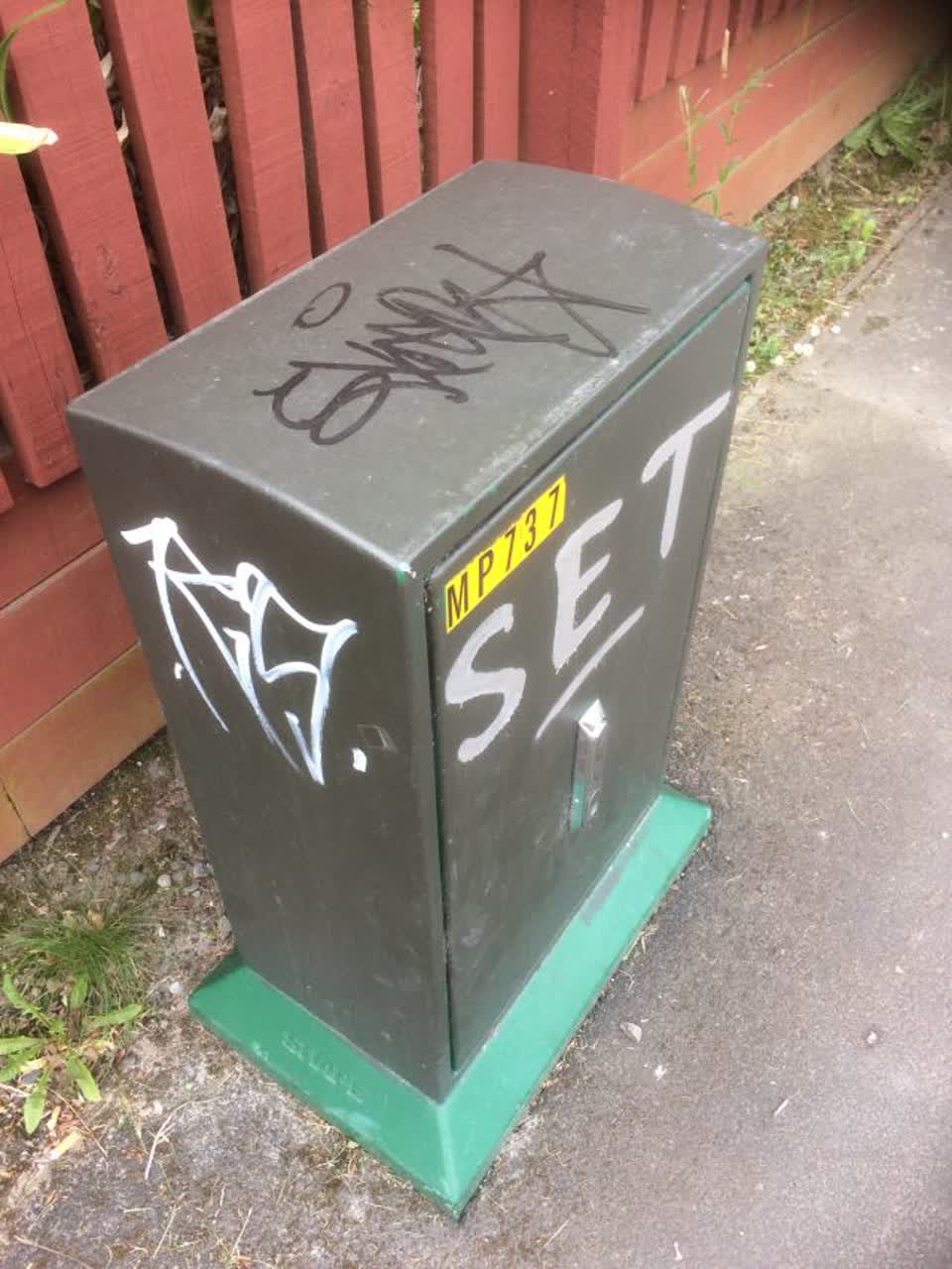 The photograph attached to this graffiti report