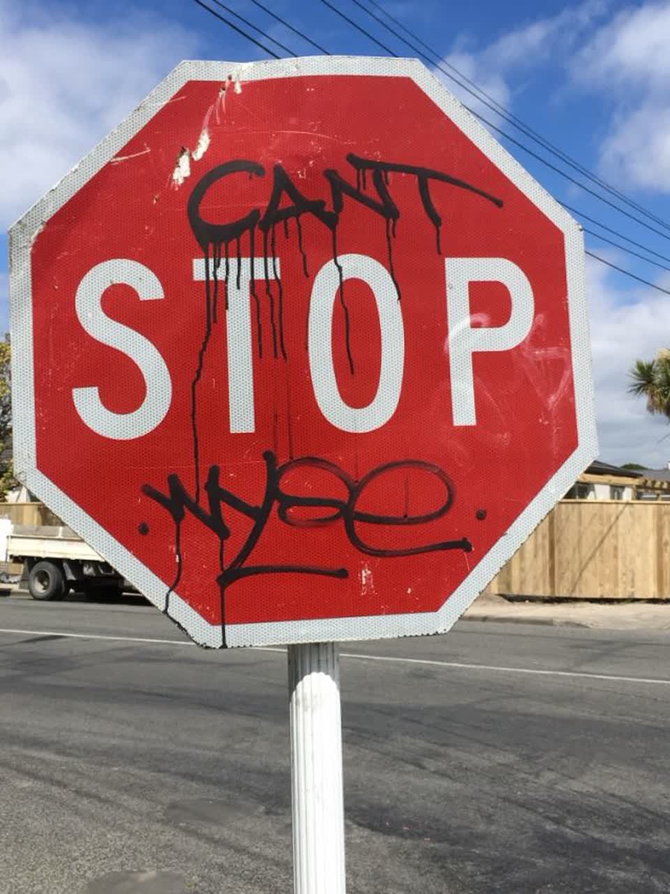 The photograph attached to this graffiti report