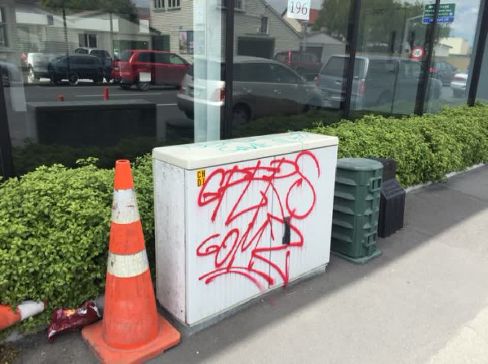 The photograph attached to this graffiti report