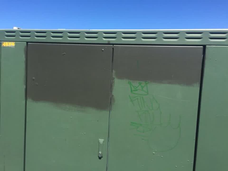 The photograph attached to this graffiti report