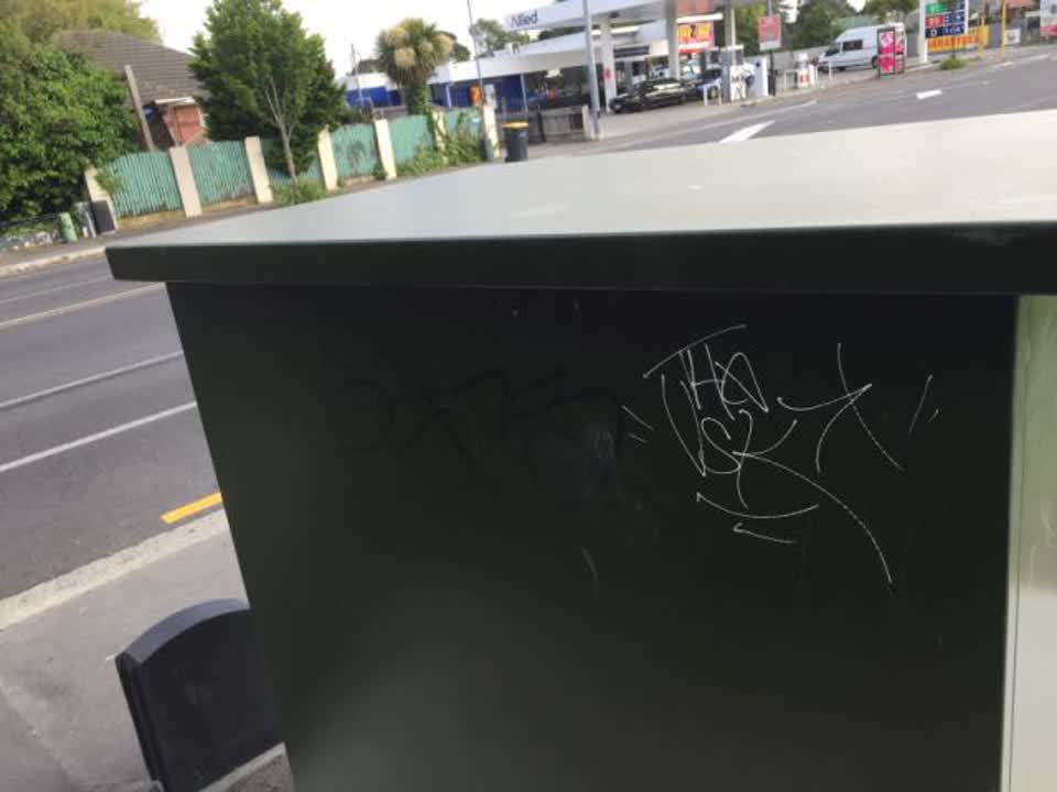 The photograph attached to this graffiti report