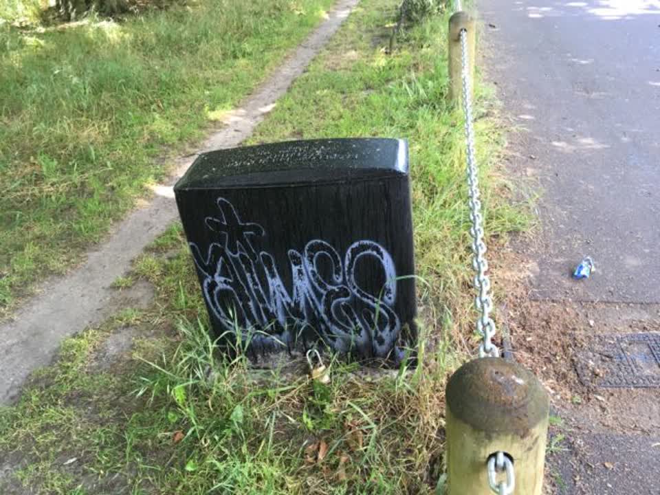 The photograph attached to this graffiti report