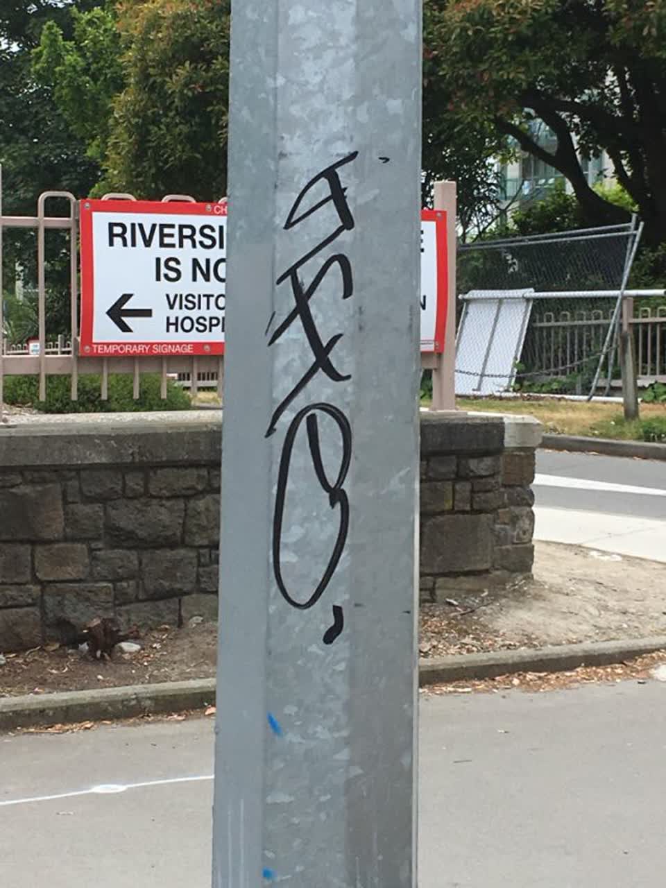 The photograph attached to this graffiti report