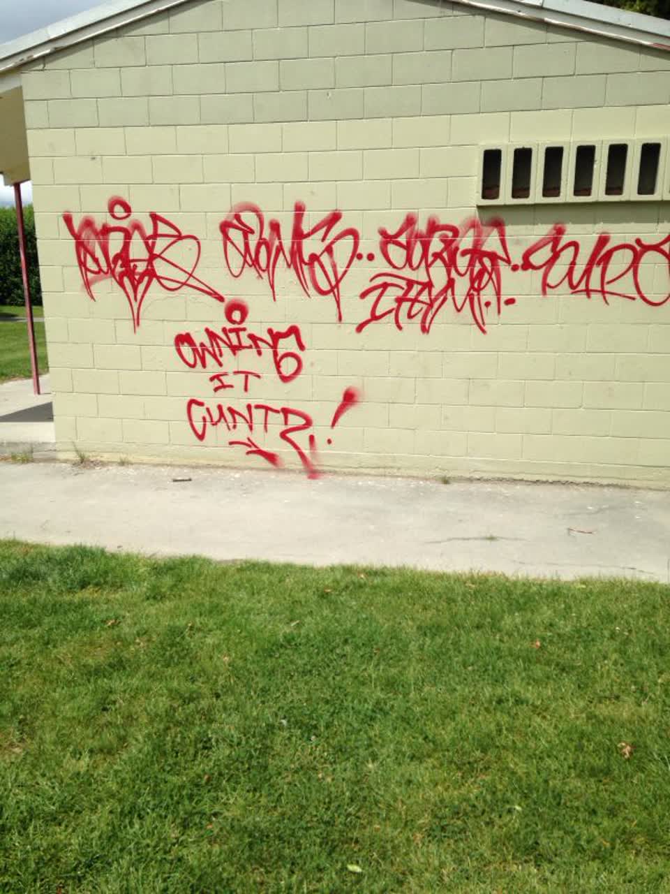 The photograph attached to this graffiti report