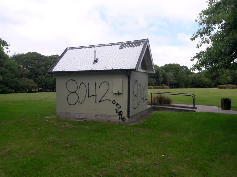 The photograph attached to this graffiti report