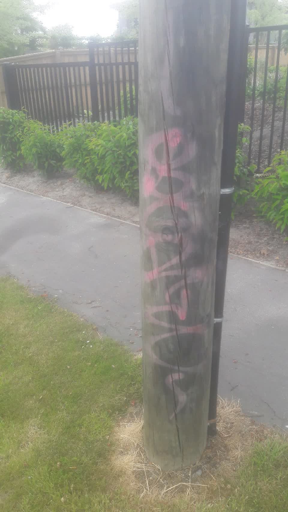 The photograph attached to this graffiti report
