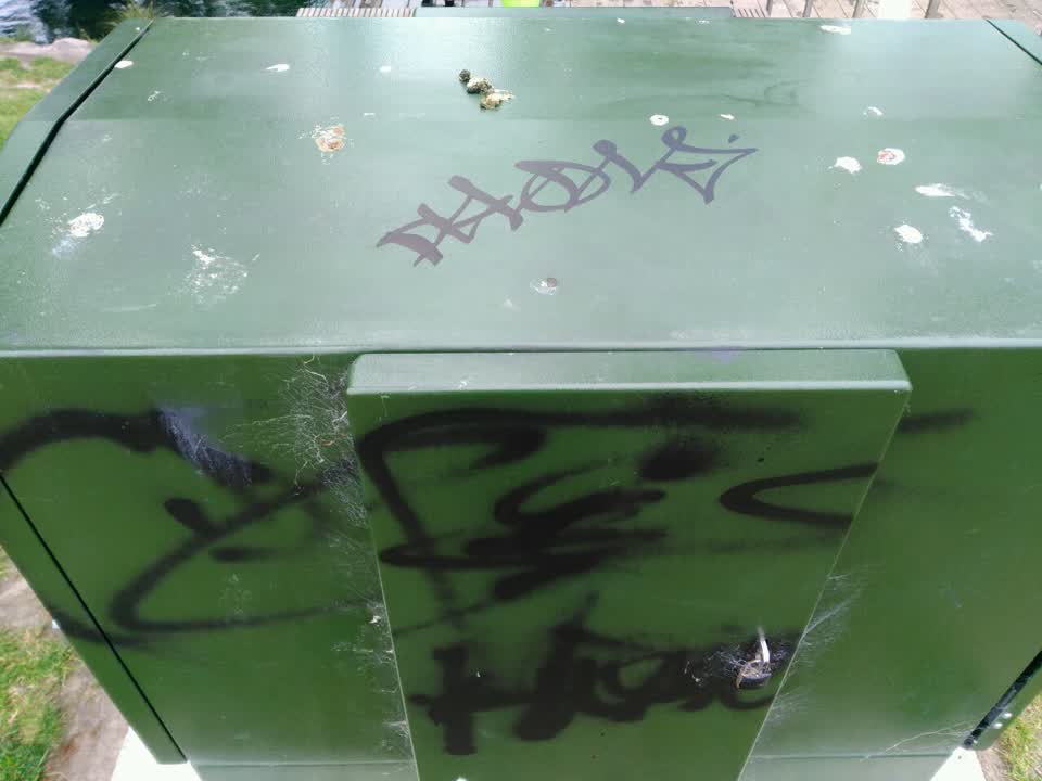 The photograph attached to this graffiti report