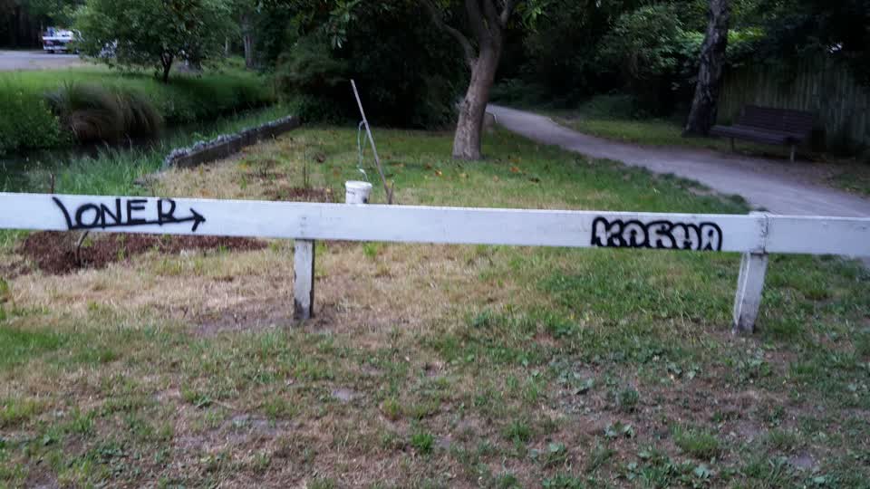 The photograph attached to this graffiti report
