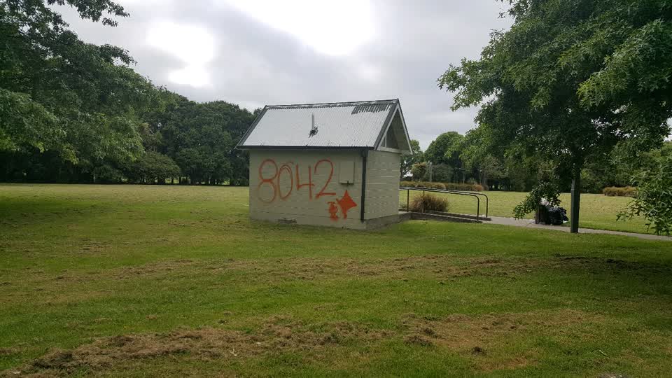 The photograph attached to this graffiti report