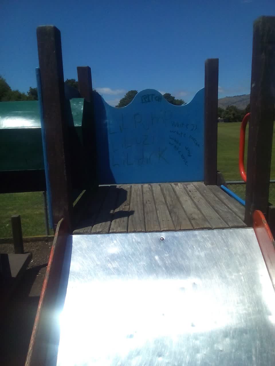 The photograph attached to this graffiti report