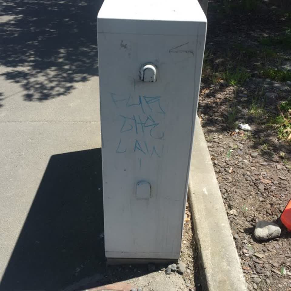 The photograph attached to this graffiti report