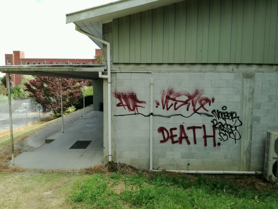 The photograph attached to this graffiti report